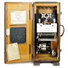 [00658] groer Linienschreiber mit Uhrwerkantrieb und zugehrenden Vorwiderstnden in groem Eichenholzkasten; Siemens & Halske; 1910