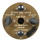 [01027] Pr�zisionswiderstand N85-7a22 (Exportversion), 20000 Abs. Ohm; Otto Wolff, 1960