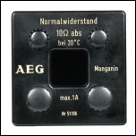 [00985] Normalwiderstand, 10 Abs. Ohm; AEG, ca. 1960